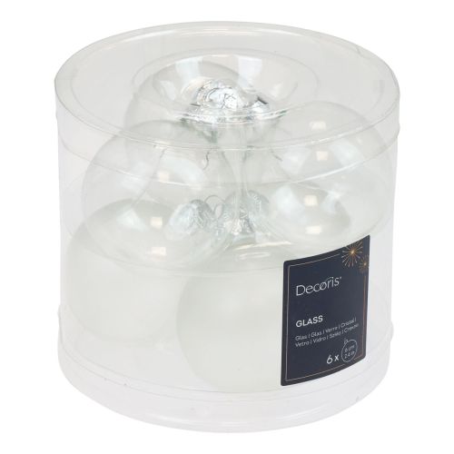 Floristik24 Julkulor glas klar ogenomskinlig julgranskulor Ø6cm 6 st