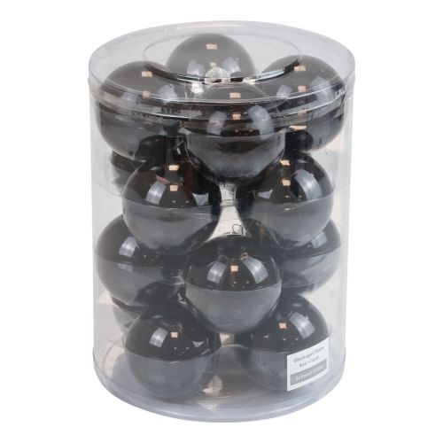 Floristik24 Julkulor glas svarta trädkulor blank Ø7,5cm 12 st