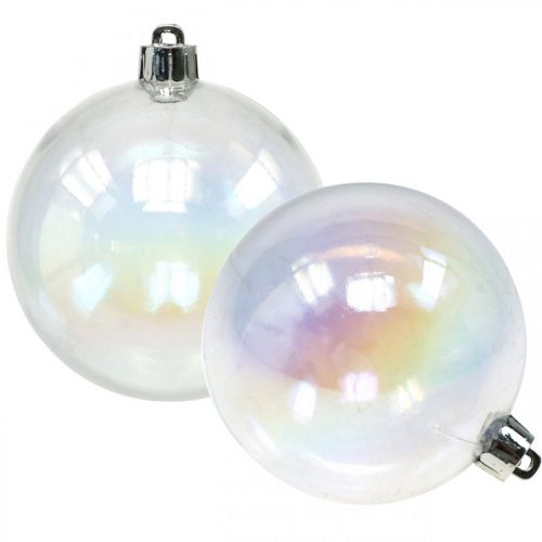 Floristik24 Julkulor plast transparent iriserande Ø8cm 6st