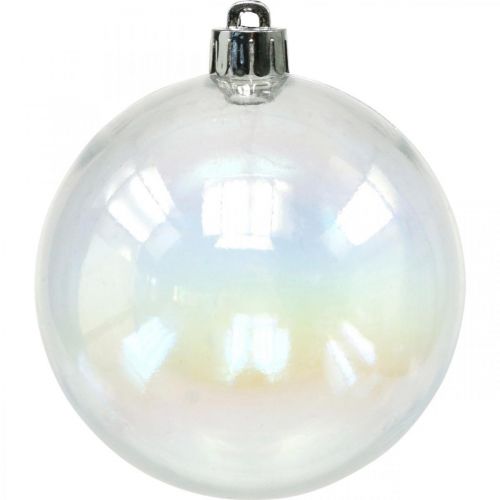 Floristik24 Julkulor plast transparent iriserande Ø8cm 6st