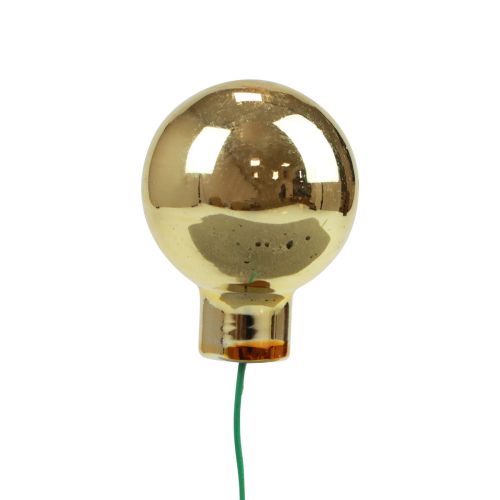 Floristik24 Julkulor på tråd glas spegel bär guld 2,5cm 140 st
