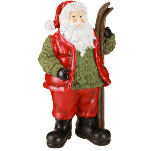Artikel Jultomtens dekorationsfigur med skidmålad 14×10,5×24,5cm
