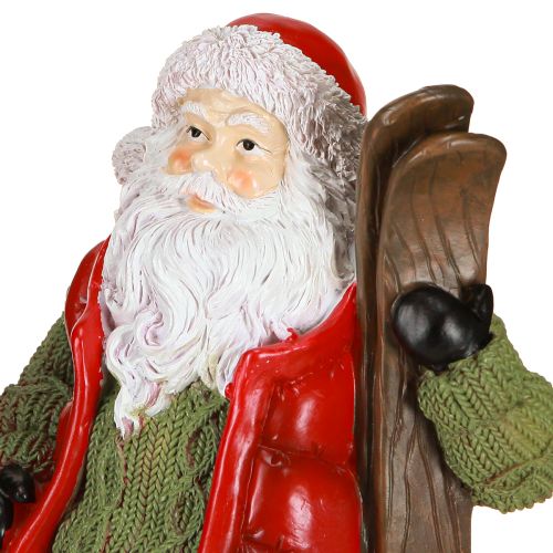 Artikel Jultomtens dekorationsfigur med skidmålad 14×10,5×24,5cm