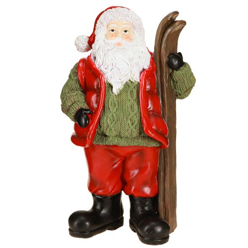 Artikel Jultomtens dekorationsfigur med skidmålad 14×10,5×24,5cm