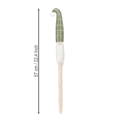 Artikel Jultomten på pinne jultomte grön 57cm 4 stycken