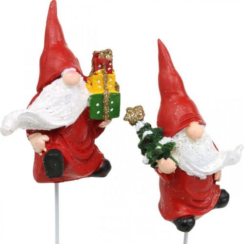 Artikel Julgarn dekorationsplugg gnome santa claus 7cm 4st