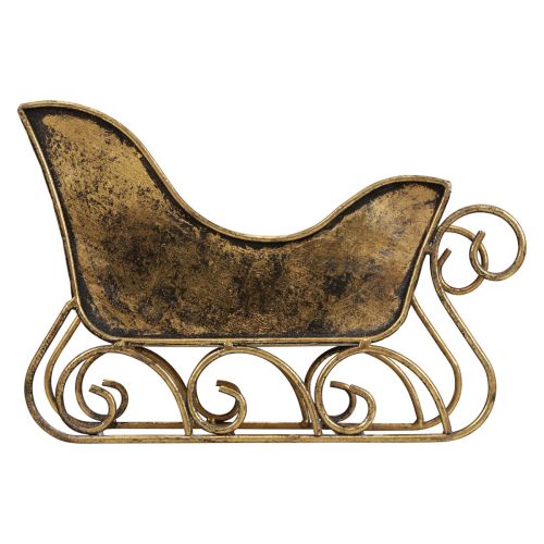 Floristik24 Julsläde metall dekorativ släde guld 30×12×20cm