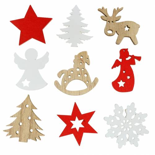 Floristik24 Strödekoration Julsortiment trä 72 st
