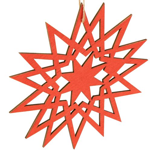 Artikel Julstjärnedekoration i trä för upphängning Ø12/15cm 8 stycken