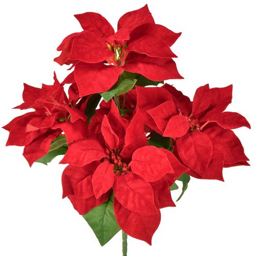 Julstjärna Röd Konstväxt 5 Blommor 40cm