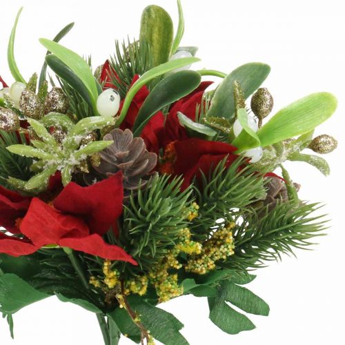 Floristik24 Konstgjord vinterbukett med kottar, adventsdekoration L30cm bunt om 4st