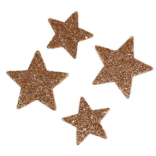 Floristik24 Julstjärnor koppar glitter stjärnor strössel dekoration 40st