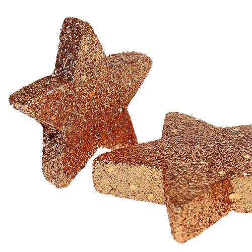 Floristik24 Julstjärnor koppar glitter stjärnor strössel dekoration 40st