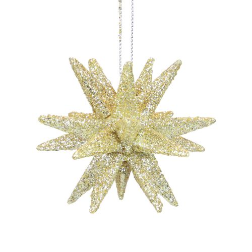Floristik24 Julstjärnor Juldekorationer guldglitter Ø7cm 6 st