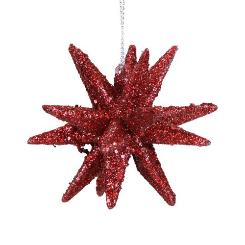 Floristik24 Julstjärnor Juldekorationer rött glitter Ø7cm 6 st