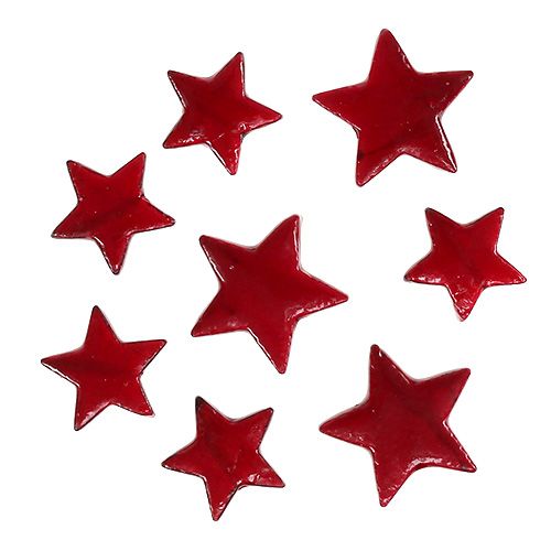 Julstjärnor mix 4-5cm glänsande röd 72st