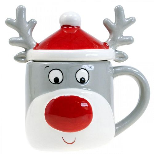Floristik24 Julkopp renmugg med lock H15cm 2st