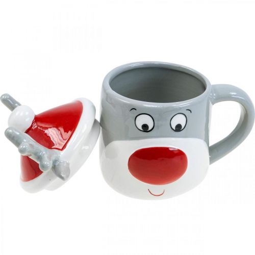 Floristik24 Julkopp renmugg med lock H15cm 2st