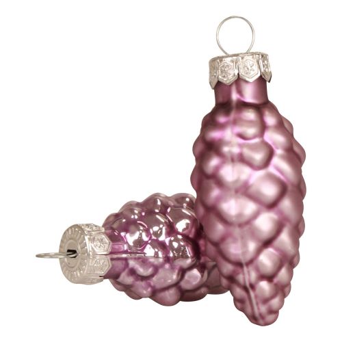 Floristik24 Julkottar glas lila glasstrutar Jul 6,5cm 10 st