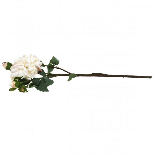 Artikel Vita rosor konstgjorda blommor steg stora med tre knoppar 57cm