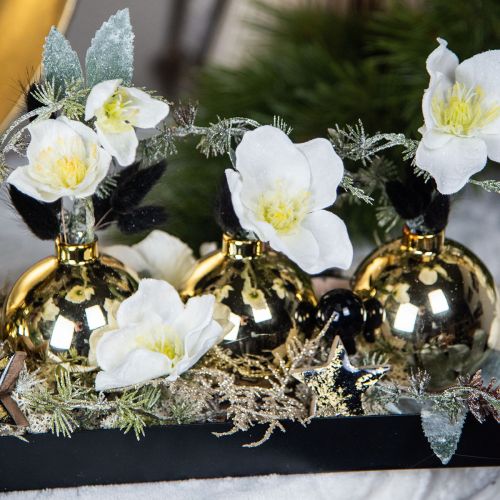 Floristik24 Vita julrosor konstgjorda blommor Julfrostade L40cm