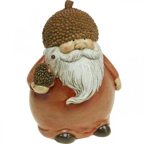 Floristik24 Imp figur med ekollon och igelkott dekorativ figur höstbrun H19cm