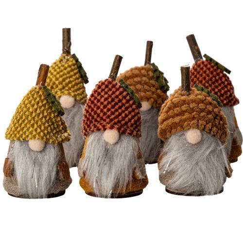Gnomfigurset med stickad mössa och ekollon, 10 cm, 6 delar köpa | Floristik24.se