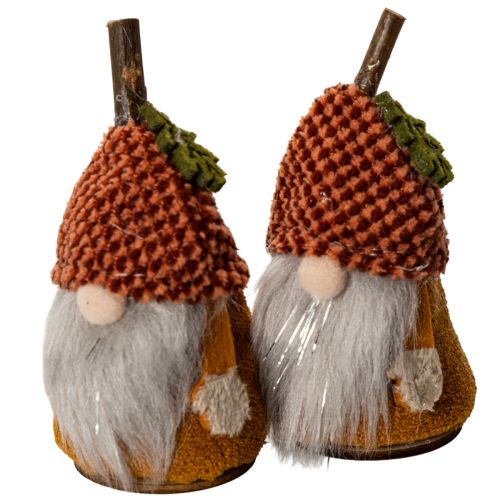 Gnomfigurset med stickad mössa och ekollon, 10 cm, 6 delar | Floristik24.se