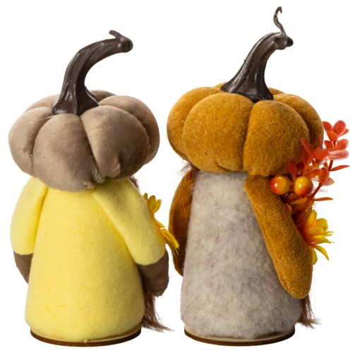 Höstfigur pumpagnom med solros och skägg 16cm 2 st | Floristik24.se