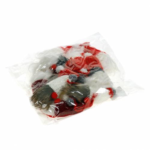 Artikel Gnome med spetsig hatt för hängning av röd, vit, grå L10–12cm 12st