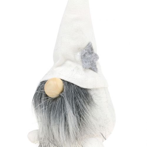 Artikel Jultomtar med skägg vit, grå 12cm 4 st