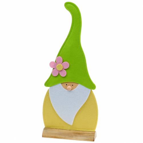 Gnome stående stående filt grön, gul, vit, rosa 33cm × 7cm H81cm för skyltfönster