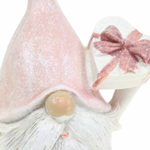 Artikel Juldekoration tomte rosa/vit 11,5cm 2st