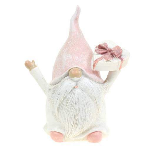 Floristik24 Juldekoration tomte rosa/vit 11,5cm 2st