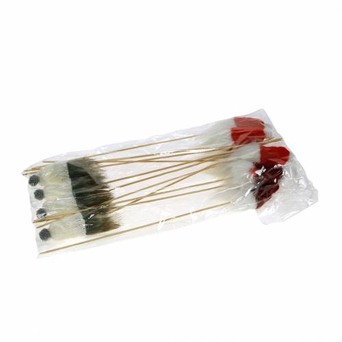 Artikel Gnome för att sticka med stickad mössa röd, vit, grå 11–13cm L34–35,5cm 12 st