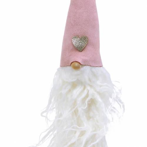 Artikel Gnomhuvud för upphängning 45cm rosa/grå 2 st
