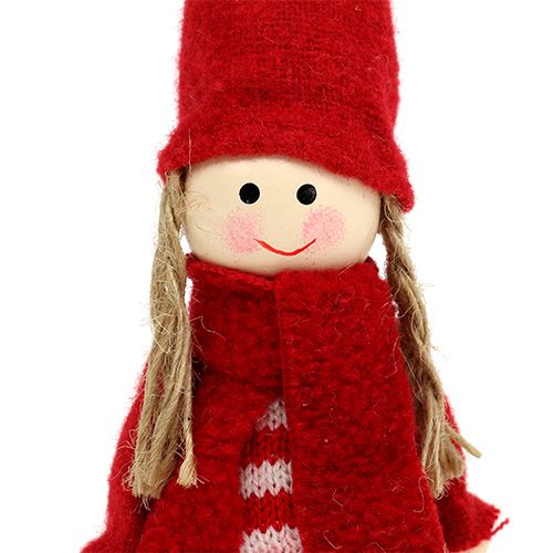 Floristik24 Gnome flicka 12cm röd, vit 6st