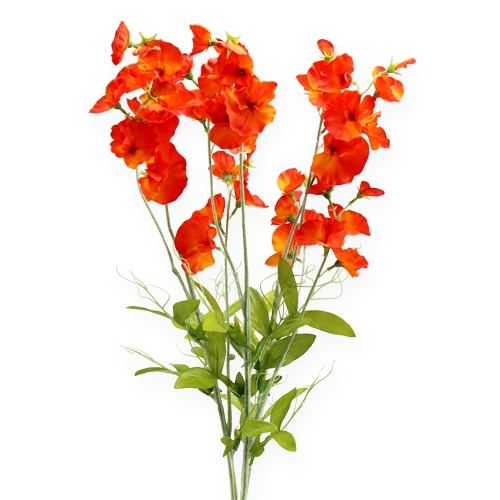 Floristik24 Vetch konstgjord blomma orange, röd 75 cm 3st