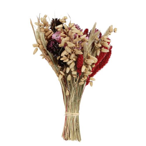 Artikel Vildblommabukett med torkade blommor i naturrosa L30cm