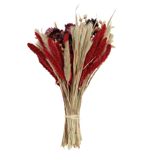 Artikel Vildblommabukett med torkade blommor i naturrosa L30cm