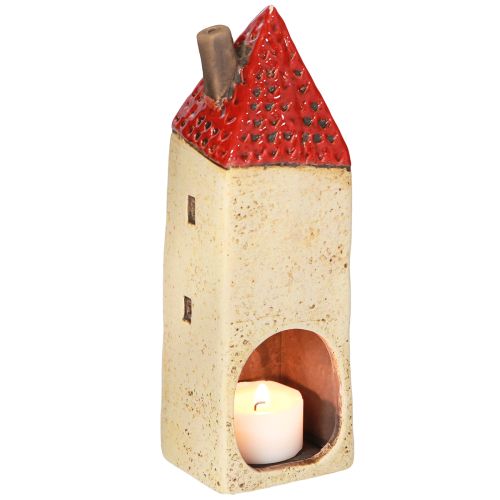 Artikel Adventslykta i keramik, höstdekoration, H18/18,5 cm, 2 st