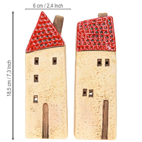 Artikel Adventslykta i keramik, höstdekoration, H18/18,5 cm, 2 st
