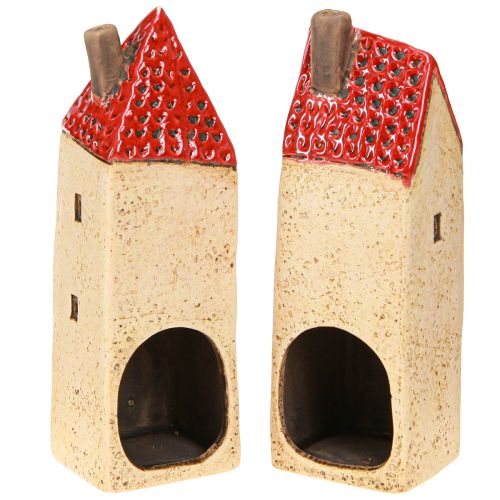 Artikel Adventslykta i keramik, höstdekoration, H18/18,5 cm, 2 st