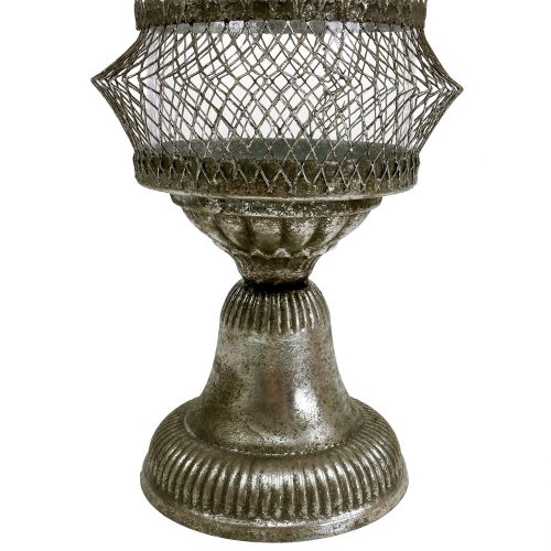 Floristik24 Lykta antikt glas och metall Ø14cm H27cm