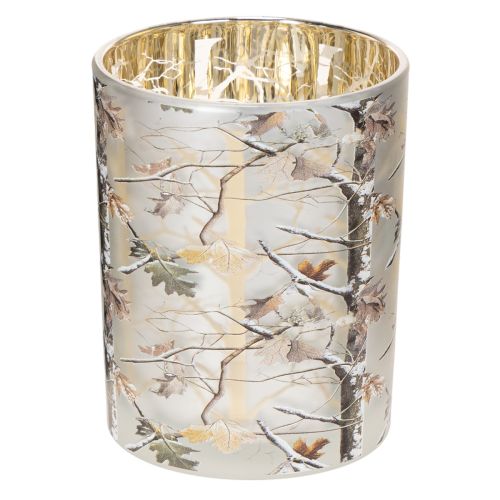 Glaslykta med grendesign, guldfärgad insida, 12 cm köpa | Floristik24.se
