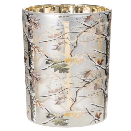Glaslykta med grendesign, guldfärgad insida, 12 cm | Floristik24.se