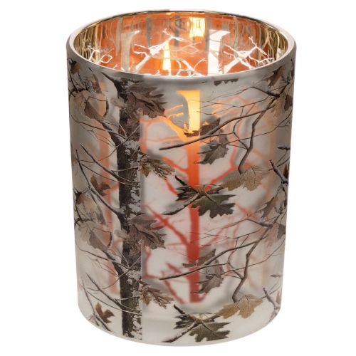 Glaslykta med grendesign, guldfärgad insida, 12 cm | Floristik24.se