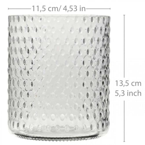 Artikel Glaslykta, blomvas, rund glasvas Ø11.5cm H13.5cm