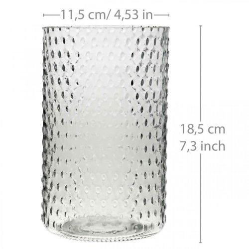 Floristik24 Blomvas, glasvas, ljusglas, glaslykta Ø11.5cm H18.5cm