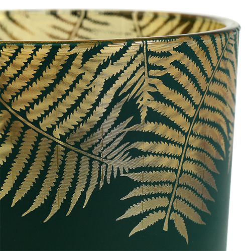 Floristik24 Lykta glas ormbunke grön Ø10cm H12,5cm